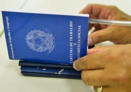 foto de uma mão abrindo a carteira de trabalho