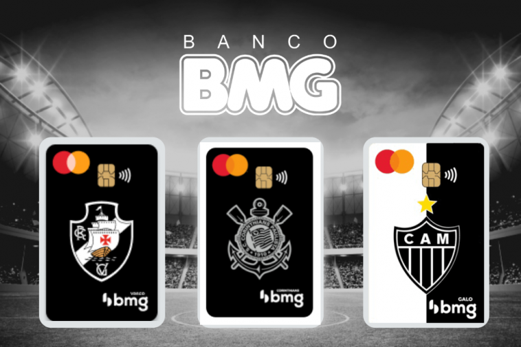 cartões de time de futebol BMG Corinthians, Galo e Vasco