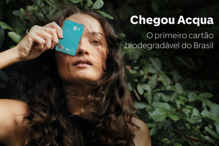 Cartão de crédito C6 Bank Acqua biodegradável e sustentável