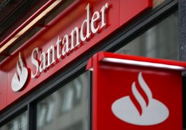 fachada de agência física Banco Santander Brasil