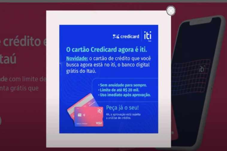 Fim do cartão Credicard, que agora é iti Itaú Visa Platinum